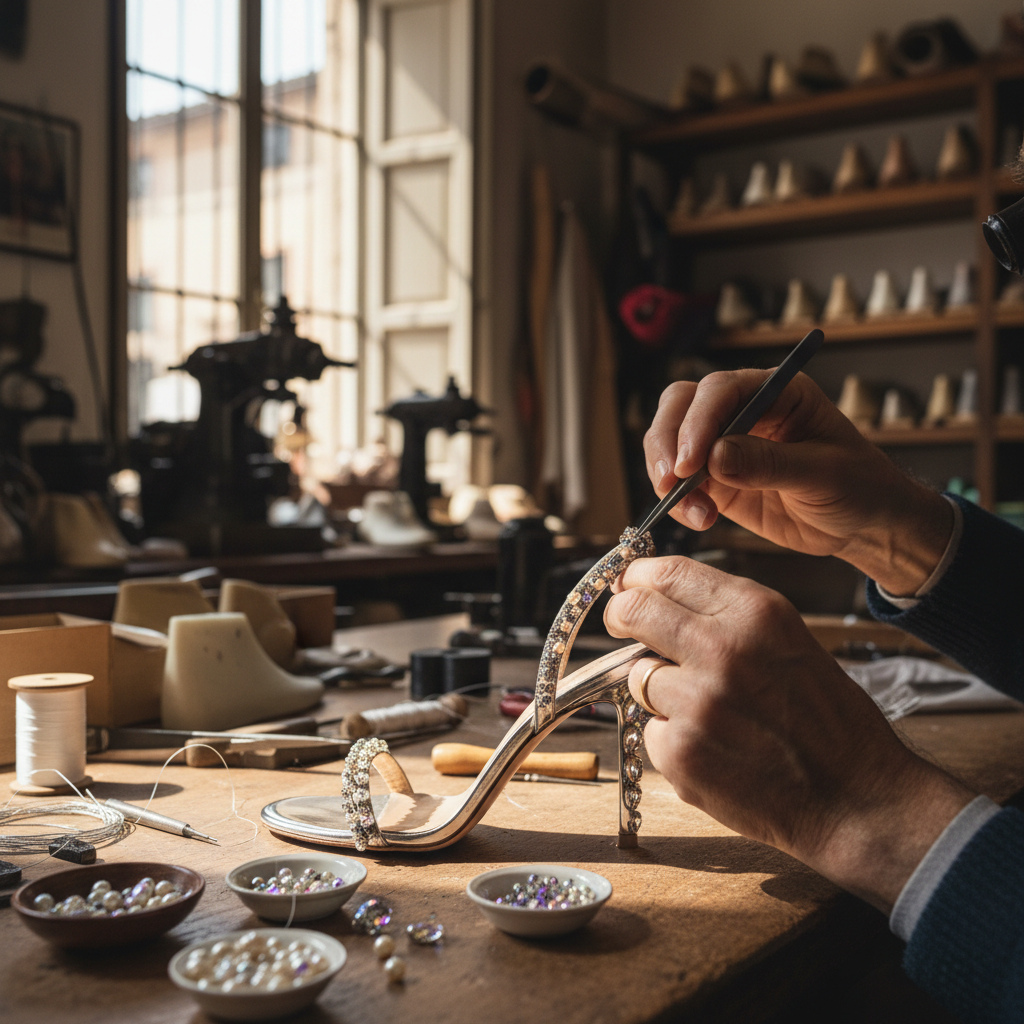 Italian craftsmanship - crystal embellished heels